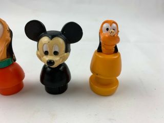 Vintage Fisher Price Little People Mickey Mouse Minnie Pluto Set of 5 (FP 38) 5