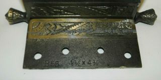 Vintage Eastlake Steeple Top Door Hinge Cast Iron w/Bronze Wash - 3 4