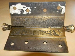 Vintage Eastlake Steeple Top Door Hinge Cast Iron w/Bronze Wash - 1 6
