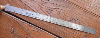 Vintage Point & Pica Ruler Measuring Gauge Metal Stainless Steel Letterpress