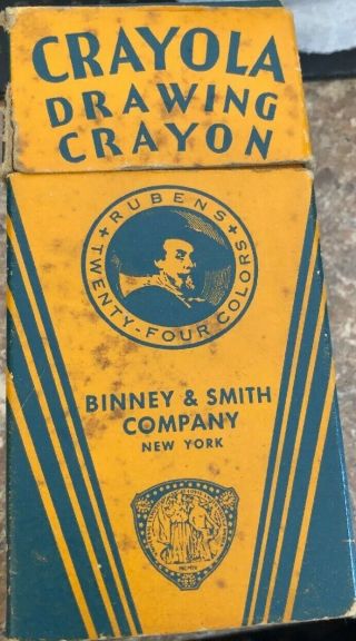 Vintage Crayola Rubens 24 Box Crayons Binney & Smith Company York