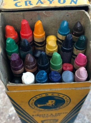 Vintage Crayola Rubens 24 Box crayons Binney & Smith Company York 3