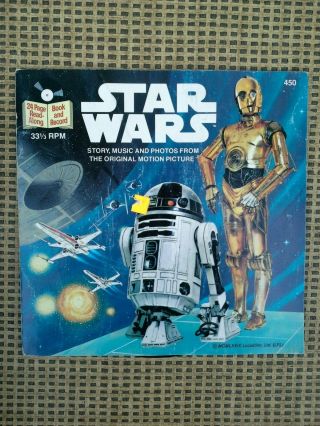 Star Wars Story Music & Photos Book & 33 1/3 Record Vintage 1979