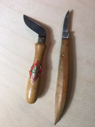 Vintage Hb Bracht Caranite Wood Carving Knife And Carving/whittling Blade Knife