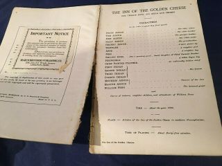 Vintage Sheet Music Denison ' s Operettas THE INN OF THE GOLDEN CHEESE 1929 3