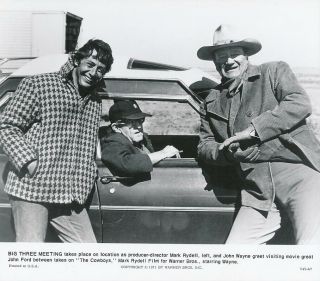 John Wayne John Ford Mark Rydell Candid Set Vintage The Cowboys Photo