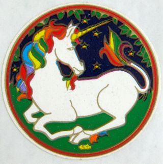 7 VINTAGE 80 ' s Illuminations stickers Unicorns,  butterflies,  flying unicorn 2