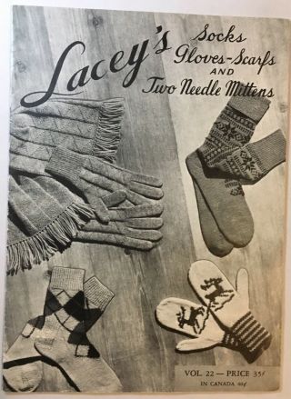 Vtg Knitting Patterns Laceys Socks Gloves Scarves Two Needle Mittens Vol 22 1949