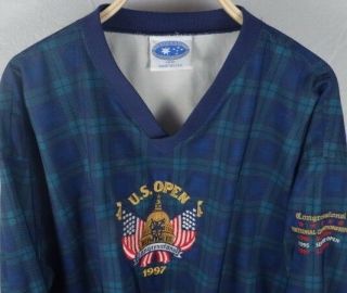 Vintage Mens Starbus 1997 Congressional Us Open Pullover Wind Shirt Size L Large