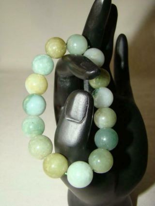 Lovely Vintage Green Natural Jade Bead Bracelet