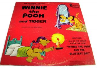 Vtg 1968 Walt Disney Winnie The Pooh & Tigger Vinyl Lp Disneyland Records - Lp1