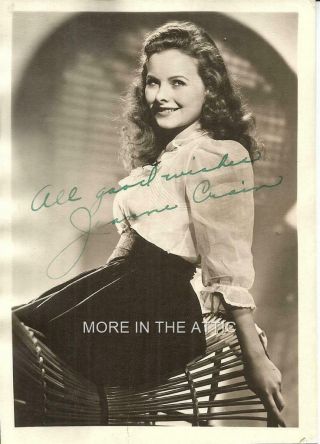 Jeanne Crain Vintage Hollywood Fan Photo Signed ?