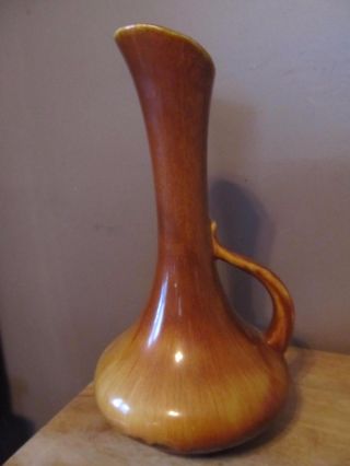 Vintage Royal Haeger Usa Brown Drip Glaze Handled Vase/pitcher 12 " Tall Vg Cond