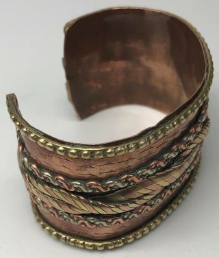 Vintage Copper,  Brass & Silver Cuff Bracelet 3