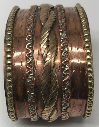 Vintage Copper,  Brass & Silver Cuff Bracelet 5