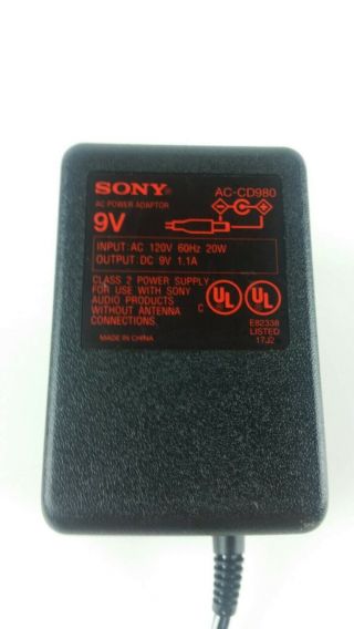 Vintage Sony AC Power Adapter AC - CD980 for Sony Boombox CFD - 980 3