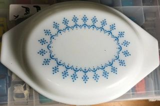 Vintage Pyrex Oval Lid Only 943c Snowflake Garland Fits 1 ½ Oval Quart Casserole