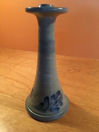 Vintage Rowe Pottery,  1993,  Salt Glazed Candlestick Candle Holder,  9 - 3/4 "