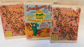 3 Vintage Small Sears Roebuck & Montgomery Ward Catalogs