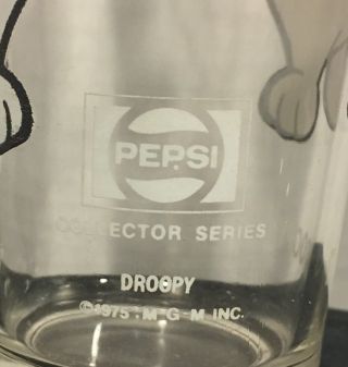Vintage 1975 Pepsi Collector Glass Droopy Looney Toons 4