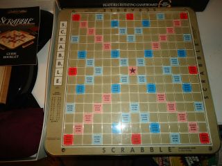 Scrabble Deluxe Turntable Edition Milton Bradley 1989 Crossword Game Vintage 3