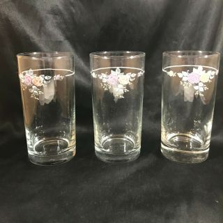 Set Of 3 Vintage Pfaltzgraff Trousseau Drinking Glasses