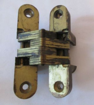 Vintage Heavy Brass Invisible Hinge 4.  5 