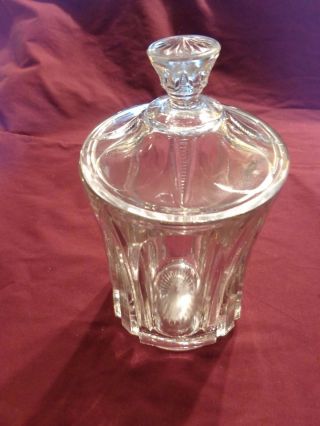Vintage Clear Glass Compote Candy Dish With Lid - Very Heavy Piece