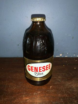 Vintage Genesee Lager Beer Bottle 12 Oz Full
