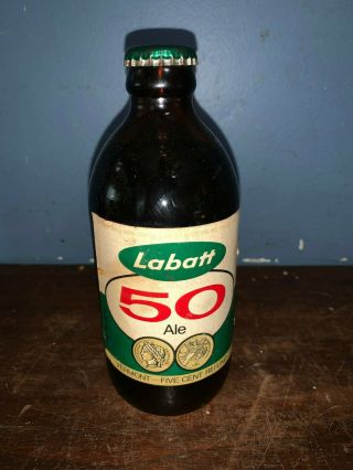 Vintage Labatt 50 Ale Beer Bottle 12 Oz Full