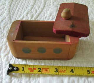 Sweet vintage c1950s miniature wooden Noah ' s Ark & animals - made in Japan 3