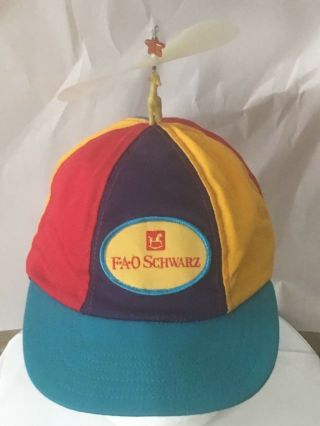 Vintage Fao Schwarz Toy Store Hat Cap Interstellar Propeller Youth Large