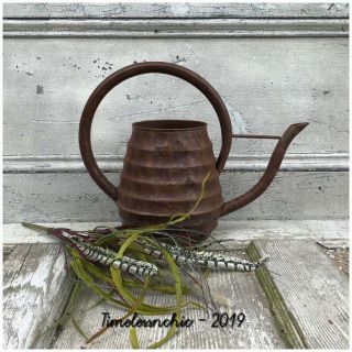 Vintage Metal Long Spout Watering Can With Handle Rusty Metal Watering Can