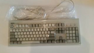 Vintage Dell Quietkey Wired PS/2 Keyboard model SK - 1000REW beige c 2