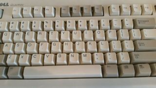 Vintage Dell Quietkey Wired PS/2 Keyboard model SK - 1000REW beige c 6