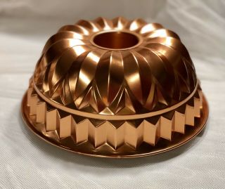 Vintage Copper Aluminum Jello Mold Bundt Cake Pan Wall Hanging 9” Round 9 Cups