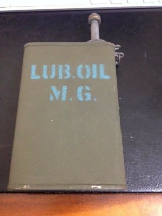 Vintage Military Lub Oil M - G Thumb Screw Oil Can