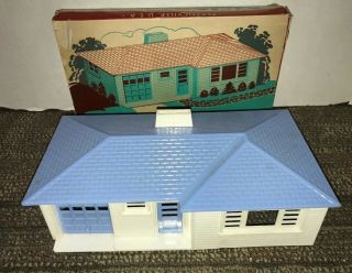 Vintage Plasticville Ranch House Rh - 1 In Its Box.  Complete - All.