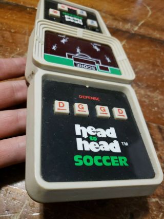 Vintage Coleco Head to Head Soccer Electronic Hand Held Game No Batt Door 5