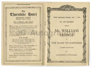 The Road to Happiness - Vintage Playbill - Wilbur Theatre,  Boston,  1914 3