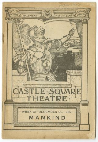 Mankind - Vintage Playbill - Castle Square Theatre,  Boston,  1902