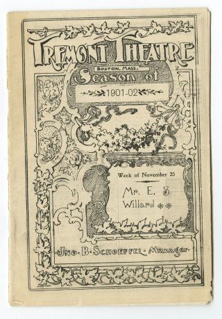The Cardinal - Vintage Playbill - Tremont Theatre,  Boston,  1901