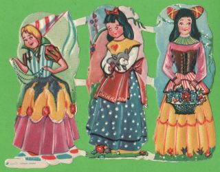 Vintage Die Cut Scraps Argentine Sheet Every 1 Of The 50/ 60 Typical Costumes