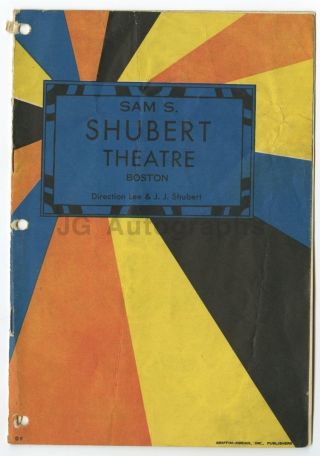 Meet My Sister - Vintage Playbill - Shubert Theatre,  Boston,  Ma,  1931