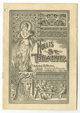 The Heart Of Maryland - Vintage Playbill - Hollis Street Theatre,  Boston,  1896