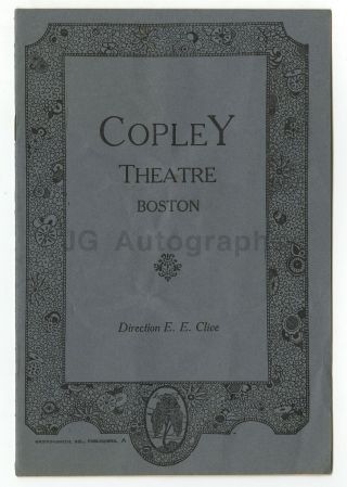 Meet The Wife - Vintage Playbill - Copley Theatre,  Boston,  Ma,  1926