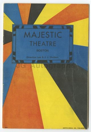 The Merry Window - Vintage Playbill - Subert Majestic Theatre,  Boston,  Ma,  1930