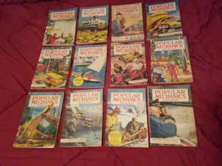 12 - 1950 Vintage Popular Mechanics Magazines Complete Year - Shape