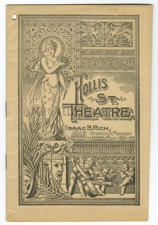 A Gilded Fool - Vintage Playbill - Hollis Street Theatre,  Boston,  1895