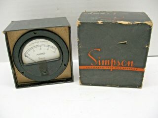 Vintage Simpson Electric Panel Meter Model 56 0 - 1.  0 Amperes Alternating Current